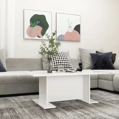 Produktbild von vidaXL Couchtisch Weiß 103,5x60x40 cm Holzwerkstoff - Couchtisch - Couchtische - Wohnzimmertisch - Wohnzimmertische