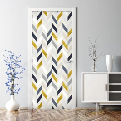 Produktbild von Dekorative selbstklebend Klebefolie Türtapete Türaufkleber Aufkleber Fischgrätenmuster 77 x 200 cm
