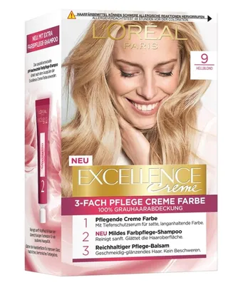 Produktbild von L'Oréal Excellence Crème Haarfarbe Hellblond – Professionelle Farbpflege für strahlendes Blond, 1 Packung