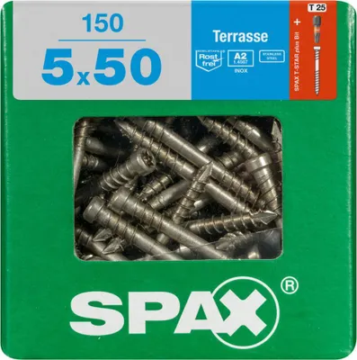 Produktbild von SPAX 4507000500506, Schraube, Edelstahl, Holz, Zylindrischer Kopf, Torx, Silber