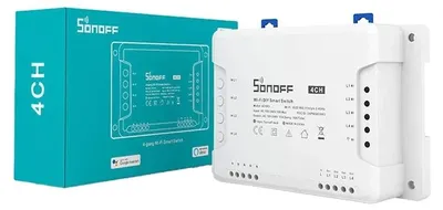 Produktbild von Sonoff Smart WLAN-Schalter 4CHR3, 4-Kanal, 230V, mit APP für Smart Home, 1 Stk.