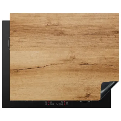 Obrázek produktu pro KitchenYeah® Kryt na sporák vzhled dřeva - hnědý - dřevo, 65x52cm, dekorace do kuchyně, keramický kryt na sporák, krycí deska na varnou desku