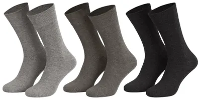 Tobeni Herren Socken 6-er Pack mit Elasthan und Softrand ohne Gummi Silber