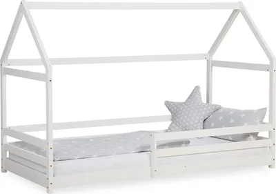 Image de Lit D'Enfant 90x200 cm Lit Cabane Montessori avec Barriere Lit Montessori Bébé Lit Maison