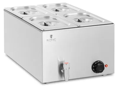 Obrázek produktu pro Expondo Royal Catering Bain Marie – 600 W – 4 GN 1/4 – vypouštěcí kohoutek
