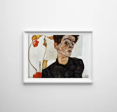 Produktbild von Poster - Canvas - Leinwand - 84,1 cm x 59,4 cm - Fotoposter - Leinwandkunst - Selbstporträt von Egon Schiele