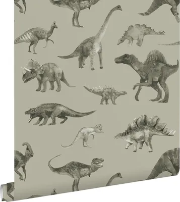 Zdjęcie produktu dla ESTAhome Tapeta dinozaury szaro zielonym 50 x 900 cm