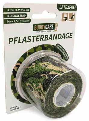 Zdjęcie produktu dla Opatrunek gipsowy bez lateksu Buddycare Med zielony camo. 1 szt