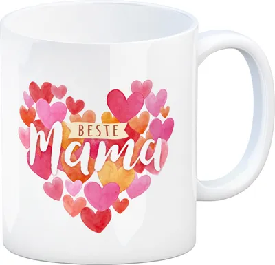 Produktbild von Herzen Kaffeebecher mit Spruch Beste Mama