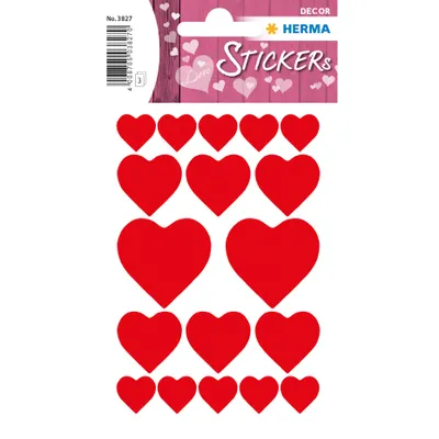 Produktbild von HERMA Sticker DECOR "Herzen" 3 Blatt à 19 Sticker