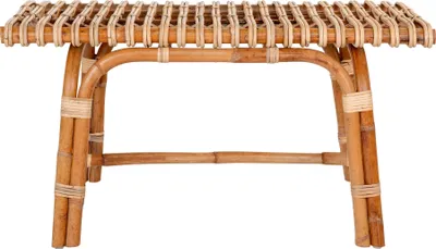 Produktbild von Sitzbank >Aveiro< in Braun, Rattan - 90x46x48cm (BxHxT)