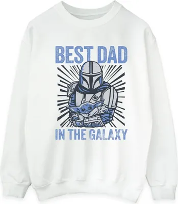 Produktbild von Star Wars - "Mandalorian Best Dad Galaxy" Sweatshirt für Herren BI46755 (L) (Weiß)