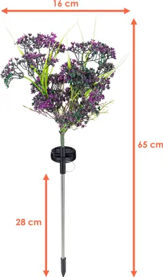 Immagine prodotto di Spina solare a LED HEIDEKRAUT con 28 LED - circa 65 cm - Decorazione solare da giardino