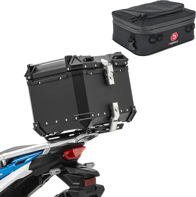 Produktbild von Set Motorrad Aluminium Topcase 45L + Zusatztasche # XB45 Alu Top Case