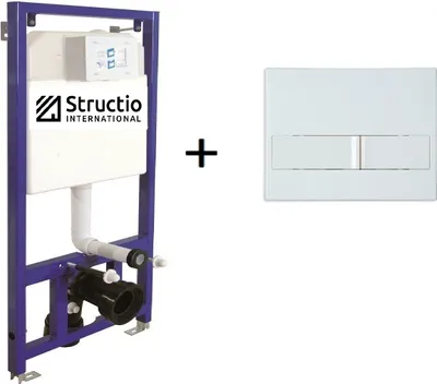 Produktbild von Vorwandelement Unterputz WC Set Spülkasten ECO Vorwandspülkasten Urinal Montageelement Bidet Unterputzspülkasten Hängewand Element + Drückerplatte