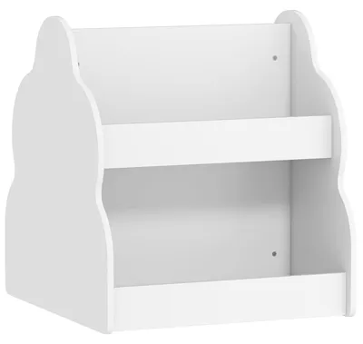 Immagine prodotto di Scaffale mobile per libri per bambini, 2 ripiani, 4 scomparti | Colore: Bianco | Dimensioni: 50x54x56 cm