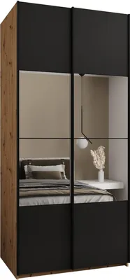 Produktbild von MEBLE KRYSPOL LUX 4 Schrank - 245,5x110x64cm - Artisan, Schwarz, Schwarz