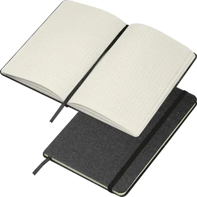 Produktbild von Notizbuch / DIN A5 / mit Kartonumschlag und gepunkteten Seiten / Farbe: schwarz