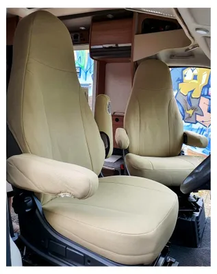 Produktbild von Maß Piloten Schonbezüge Sitzbezüge kompatibel mit Wohnmobil Camper Ducato Fahrer & Beifahrer 829 Schonbezug Set in Beige