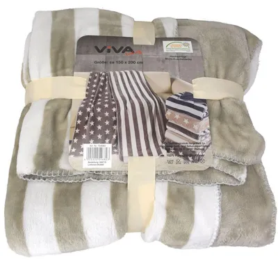 Produktbild von Kuscheldecke aus Mikrofaser 150 x 200 cm mit Streifen Motiv Decke