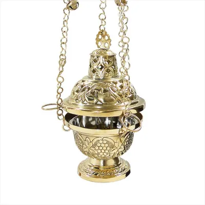 Produktbild von 2938 Weihrauchfass mit Glöckchen Messing Handarbeit Räucherset