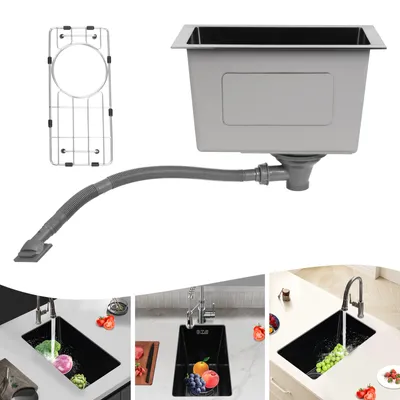 Zdjęcie produktu dla Zlewozmywaki Zlewozmywak ze stali nierdzewnej 38*21*21cm (czarny)
