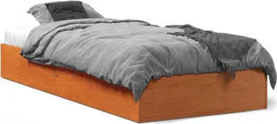 Produktbild von vidaXL Massivholzbett ohne Matratze Wachsbraun 75x190 cm Kiefernholz