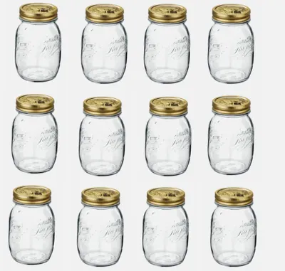 Produktbild von BORMIOLI Quattro Stagioni / 12 x 500ml Set Einmachglas + Deckel gold 70mm _06034