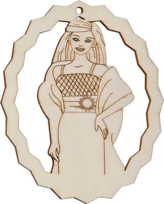 Produktbild von Hofmeister Holzwaren Geschenk Anhänger Tür Schild 'DAME mit UMHANG' Fensterbild Kinder, oval gezackt gerahmt L93xB76xH3 mm, 27322