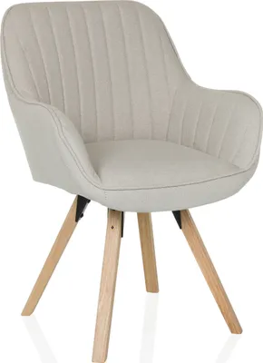Produktbild von hjh LIVING Polsterstuhl mit Armlehnen SCANDI SOFT Stoff Esszimmerstuhl Küchenstuhl Stuhl gepolstert