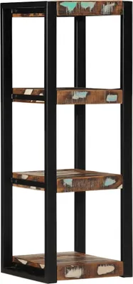 Image de Étagère murale multicolore 35x35x100cm bois massif récupération
