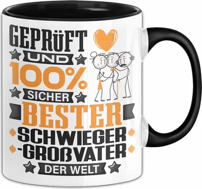 Produktbild von Schwiegergroßvater Geschenk Lustiger Spruch für Schwiegergroßvater Geschenkidee Bester Schwiegergroßvater Der Welt (Schwarz)