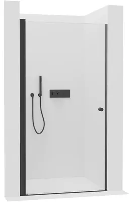 Obrázek produktu pro Sprchové křídlové dveře Antelo L/P - 6 mm - černá matná, transparentní sklo - 65x190 cm