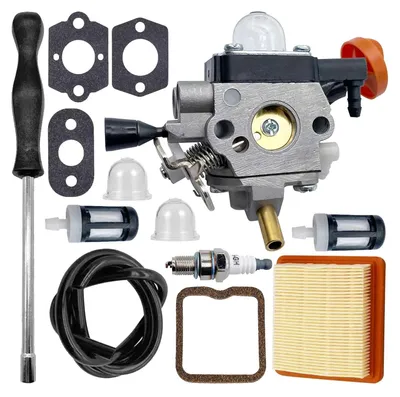 Produktbild von Vergaser für Stihl FS131, FS131R, FS311, KM131, HT131, HT132, HT133, HT134, HT135, Ersatzteilnummer 4180-120-0619, 4180-120-0617. Wartungsset für Rasentrimmer und Motorsensen, inklusive Luftfilter-Set mit der Teilenummer 4180 141 0300