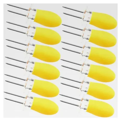 Produktbild von 12 Stück Maiskolbenhalter aus Edelstahl mit Silikon für Grill und Camping