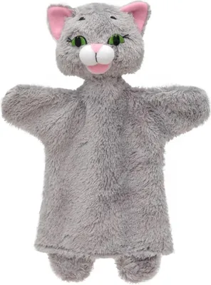 Produktbild von Handpuppe Kätzchen grau, 26cm - Plüschhandpuppe