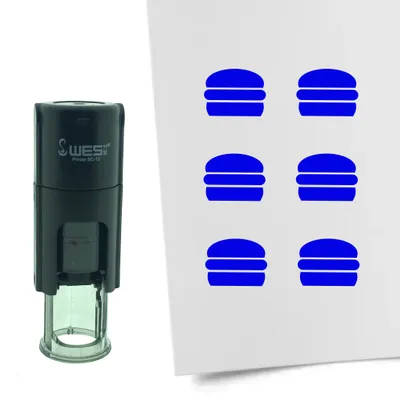 Obrázek produktu pro CombiCraft Stamp Hamburger 10mm kulatý - modrý inkoust