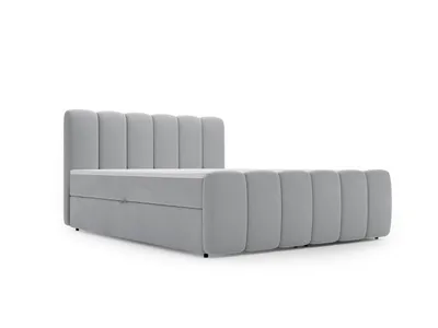 Produktbild von GrainGold Boxspringbett Cloud 180x200 - Bett mit Matratze und Topper - Boxspringbett mit Bettkasten und Matratze - Boxspringbett Hellgrau (Royal 27)