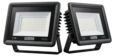 LED-Außenstrahler 50 W, kaltweiß, IP65, 5000 lm, 2er-Pack