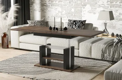 Produktbild von Endo-Möbel Couchtisch Dior 110cm erweiterbar auf 170cm höhenverstellbar Doppellift modern Tisch (Monastery Eiche)