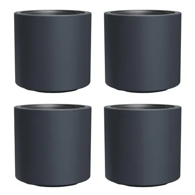 Produktbild von 4x HEOS frostsicherer Blumentopf - anthrazit mit Einsatz Inhalt 31 L DBHER470