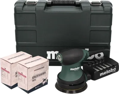 Produktbild von Metabo FSX 200 Intec Exzenterschleifer 240 W 125 mm + 2x Toolbrothers TURTLE Schleifset + Koffer