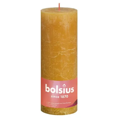 Produktbild von Bolsius Rustikale Stumpenkerzen Shine 4 Stk. 190x68 mm Honiggelb
