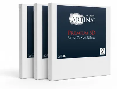 Produktbild von Artina Keilrahmen Leinwand Premium 3D, 18x24cm, 3er Set, 380 g/m²