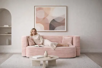 Image de Canapé confortable pour le salon et la chambre – canapé 3 places, pliable, en tissu, avec fonction lit