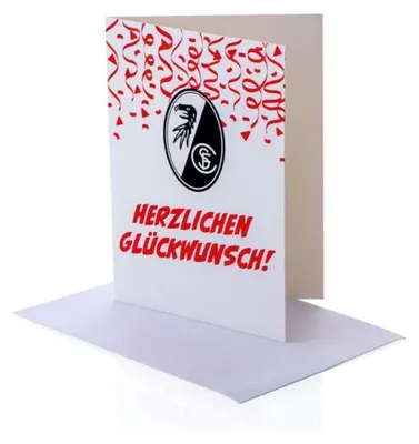 Produktbild von SC Freiburg Grußkarte "Herzlichen Glückwunsch"