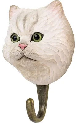 Produktbild von Wildlife Garden Decohook Wandhaken Perserkatze (handgeschnitzt)