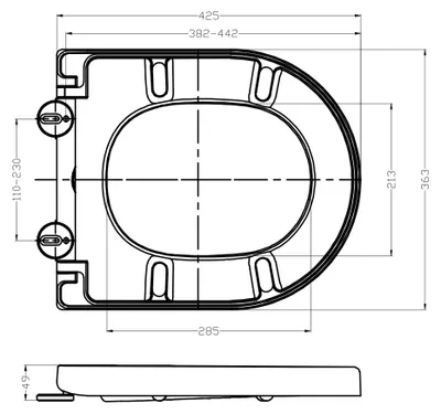 Produktbild von BERNSTEIN Duroplast WC-Sitz U1009 mit Soft-Close-Funktion – Passend für WC NT2038, Weiß