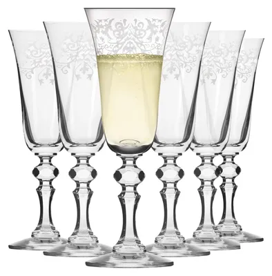 Zdjęcie produktu dla Krosno – Zestaw 6 szklanek do wina musującego i prosecco, pojemność 165 ml – kolekcja Krista Deco – B