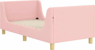 Obrázek produktu pro Postel pro děti s opěrkou hlavy, růžová, 80 x 160 cm, materiál: bouclé